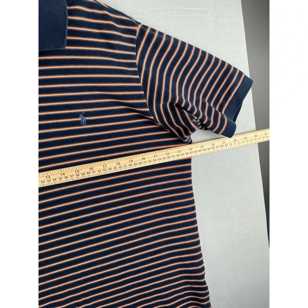 Polo Ralph Lauren Golf Shirt Men's Size XL Blue Orange Striped Short Sleeve